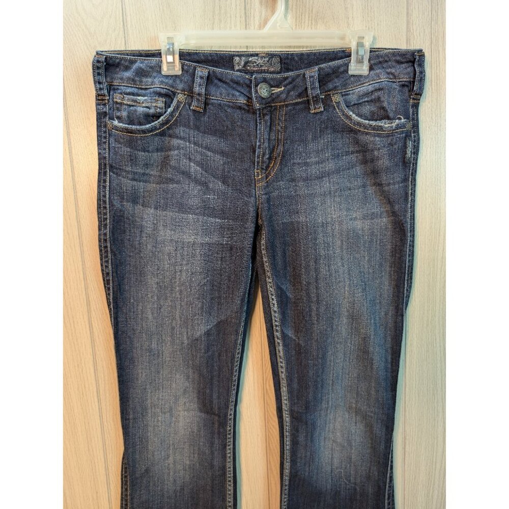Silver Jeans Frances 18" Bootcut Flare Size Womens 33x33 Low Rise Dark Wash - Picture 2 of 11